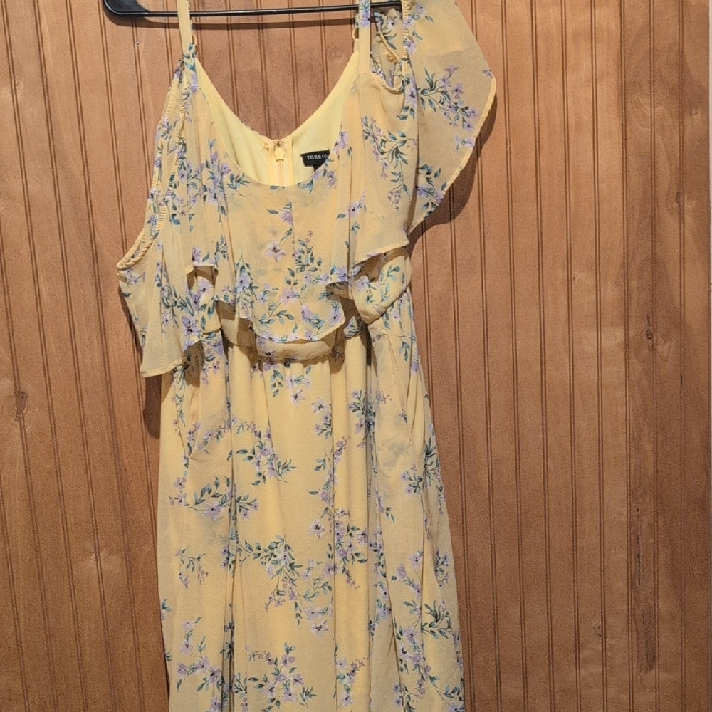 Torrid Yellow Floral Dress Size 24